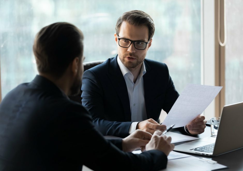 two businessman discussing